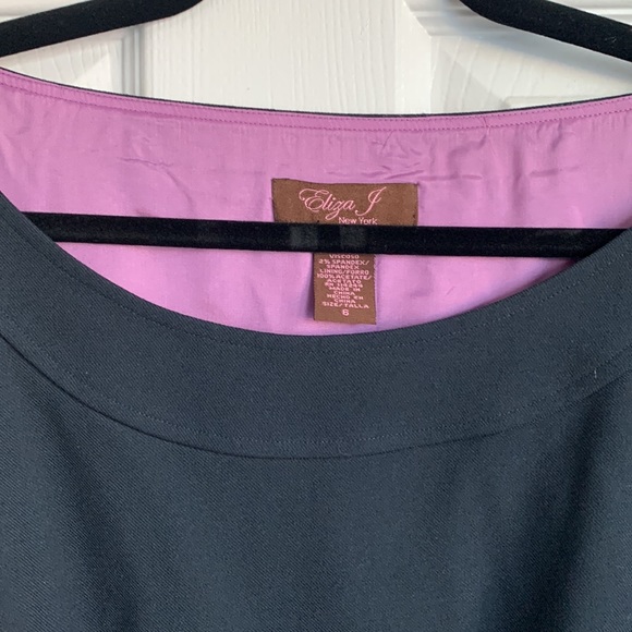 Eliza J Navy 3/4 Sleeve Dress with Button Detail - Picture 5 of 8